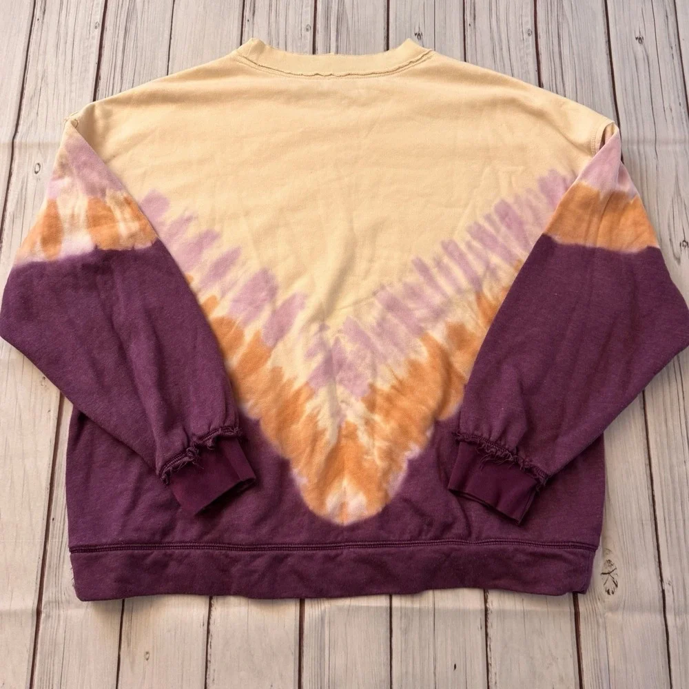 Free People Ombre Tie-Dye Metti Crew‎ Oversized Sweatshirt Size Small /Medium